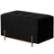 Large Rectangle Velvet Storage Ottoman Stool Box with Golden Legs | Decorative Sitting Bench for Living Room Home Decor with Cylindrical Golden Support